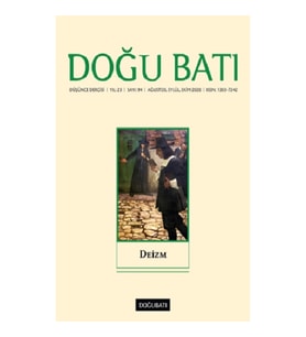 Doğu Batı Düşünce Dergisi Yıl: 23 / Sayı: 94 Ağustos, Eylül, Ekim 2020