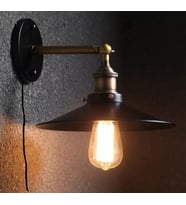 mylights  vinage kablolu anahtarlı fişil yatak başı duvar aplik  gece lambası okuma lambası (Siyah)