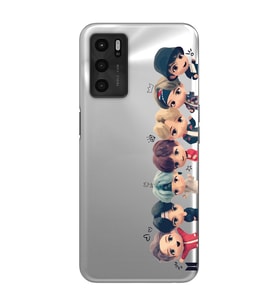 Oppo A16 / A55 Uyumlu Bts Tüm Karakterler Tasarımlı Şeffaf Telefon Kılıfı
