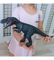 Süper Gerçekci T-rex Figür Sesli, Yumuşak Dokunuş Büyük Boy 39 cm Dinozor Figür Oyuncak Trex (Beton Gri)