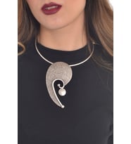 Kadın Antik Gümüş Kaplama Bohem Choker