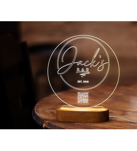 BK Gift Restoran & Cafe & Barlara Özel Led Lamba QR Kod Menü, Işıklı QR Menü, QR Kodlu Masa Dekoru, Işıklı Pleksi Biblo-3