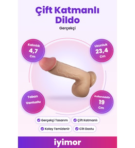 23,4 Cm Çift Katmanlı Gerçekçi Dildo – iyimor