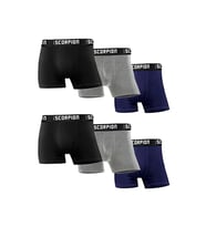 Erkekler İçin %95 Pamuk %5 Elastan Likralı Siyah - Gri - Antrasit Boxer – 6’lı Özel Kutu (Çok Renkli)