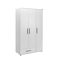 Adore Mobilya White 3 Kapaklı Tek Çekmeceli Gardırop-Mat Beyaz 103x187x52 cm (GxYxD)