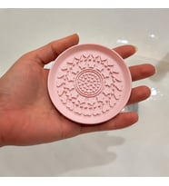 3D Baskı Makyaj Fırçası Temizleme Pedi - Desenli Aparat-Pembe