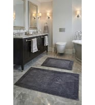 2'li%100 Pamuk Ultra Lüks Banyo Paspası Seti 60x100 cm ve 50x60 cm (Antrasit)