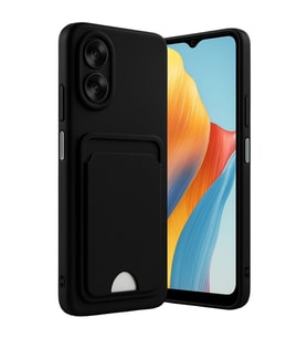 Oppo A38 Kılıf Kelvin Kartvizitli Silikon - Siyah