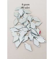 Oya Abiye Bileklik Kolye Pleksi Metalik Plastik Pul Gümüş Renk 8 gram 40 adet - BNC517