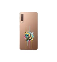 Samsung Galaxy A7 2018 ile uyumlu Splash arı tasarımlı şeffaf silikon kılıf