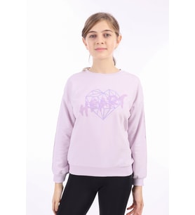 Toontoy Kız Çocuk Baskılı Sweatshirt (Açık Lila)