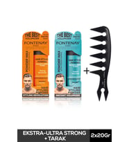 Fontenay Saç Şekillendirici Pudra Toz Wax Mat Effect Ve Ultra Strong + Geniş Aralıklı Wax Tarağı 3'lü Set