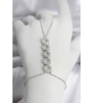 Pirinç Gümüş Renk Zirkon Taşlı Sıralı Halka Model Kadın Şahmeran 5886 - SSSSSS6974-1709