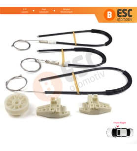 Renault Megane MK2 2002-2008 4/5 Kapı 8200325135 İçin Ön Sağ Kapı Cam Kriko Tamir Seti