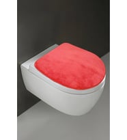 Klozet Kapak Örtüsü, Ultrasoft Düz Kırmızı Renk, Banyo Klozet Örtüsü