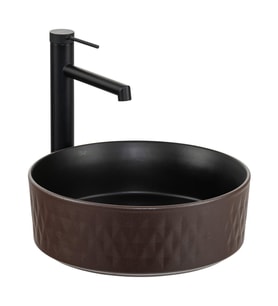LENA TEZGAHÜSTÜ LAVABO (MAT KAHVE-SİYAH) E-W5001KS