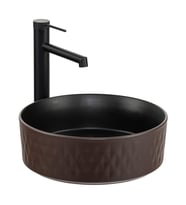 LENA TEZGAHÜSTÜ LAVABO (MAT KAHVE-SİYAH) E-W5001KS (Gri)