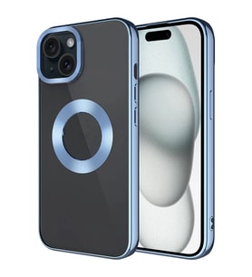 Apple iPhone 15 Plus Kılıf Tek Kamera Çerçeveli Logo Gösteren Zore Omega Kapak