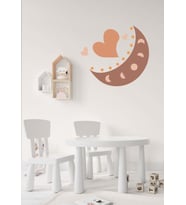 Kalpli Ay Serisi Duvar Sticker, Bebek Ve Çocuk Odası Dekoratif Duvar Çıkartması (Karışık)