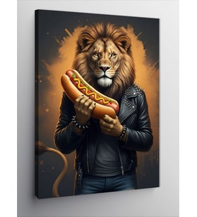 Kanvas Tablo Hotdog Tutan Aslan