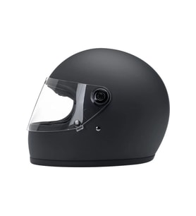 Motosiklet Retro Kask Harley Cafe Racer Bobber Full Face Motor Kaskı Mat Siyah