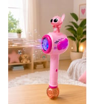 Baloncuk çıkaran asa stitch ve lilo figürlü pille çalışır kutulu