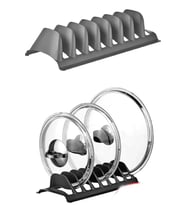 2 Adet 8 Bölmeli Tencere Kapak Rafı - Simple Tabaklık - Kapak Organizeri