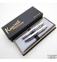 Kaweco AL Sport Parlak Krom Kalem Seti  Dolma Kalem + Tükenmez Kalem Set  İsme Özel Kalem