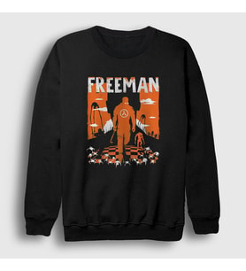 Presmono Unisex Siyah Gordon Freeman Oyun Half Life Sweatshirt 542927tt