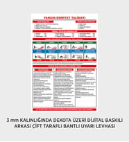 YANGIN EMNİYET TALİMATI 25X37 CM