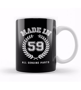 1959 Made In 59 All Genuine Parts Kupa Bardak Porselen