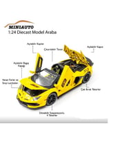 Mınıauto Lamborghini Sarı 1:24 Metal Çek Bırak Kapıları Açılan Sesli Işıklı Araba