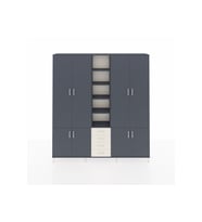 Arges Dolap 17 Raflı 4 Çekmeceli 8 Kapaklı 220x30x243 Antrasit-Antrasit/Aytaşı