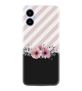 Pova 5 Kılıf Resimli Desenli Baskılı Silikon Strip Pink Flowers 1396