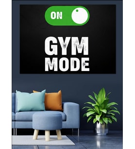 Gym Mode On Fitness Yazısı Dekoratif Kanvas - Mdf Ahşap Tablo