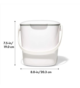 Good Grips kompost kovası, beyaz, koku geçirmez çöp kutusu, mutfak için, 2,8 l