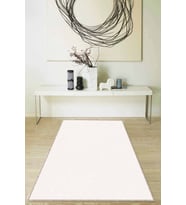 Ekru Sade Desensiz Kaymaz Tabanlı Dekoratif Halı RV204 - 100 x 160 cm