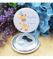15 Adet Baskılı Açacak Bebek Şekeri Magnet Metal 6 cm-