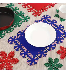 6'lı Kartanesi Keçe Amerikan Servis 35x25cm - Mavi