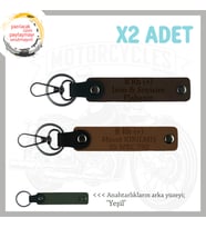 Motor Severlere, İsim Plaka ve B + Kan Grubu Yazılı Anlamlı Hediye x2 Anahtarlık, Kahve-K Kahve-Ysl