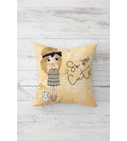 So Cute Çift Tarafı Baskılı Gizli Fermuarlı Yastık Kılıfı Kırlent Koltuk Yastık Kılıfı (Krem)
