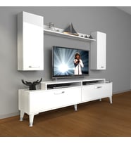 Decoraktiv Ekoflex 7 Slm Silver Tv Ünitesi Tv Sehpası - Parlak Beyaz