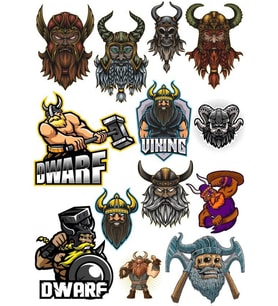 Savaşçı Warior Sticker Set-2 13 Parça Telefon, Tablet, Defter, Laptop Sticker