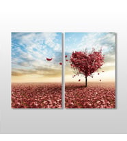 Sonbahar Ağacı Kanvas Tablo 90x80cm (Karışık)