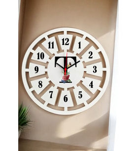 T Harfi Duvar Saati 40cm (Beyaz)