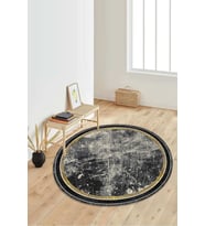 Dijital Baskılı Kaymaz Taban Yıkanabilir Yuvarlak Salon Halısı Koridor Halısı Paspas NDY-HT-1110 (Çok Renkli)