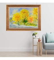 Altın Varaklı  Çerçeveli Paspartulu Tablo nd960 (Gold)