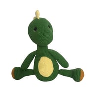 Sevimli Yeşil Dinozor Amigurumi Organik Oyuncak
