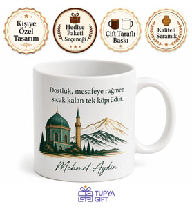 Bursalı Dostlara Hediyelik Kupa Bardak - Özel Tasarım Baskılı Porselen
