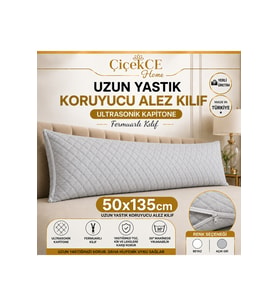 Yastık kılıfı alez koruyucu 50x135 kapitone gri